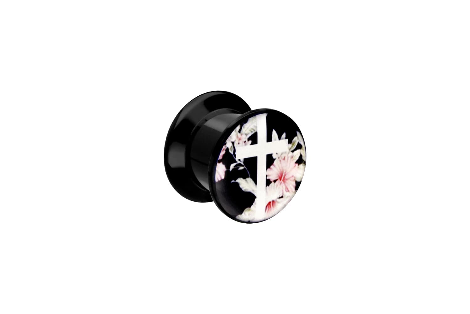 Acrylic plug CROSS + BLOSSOMS