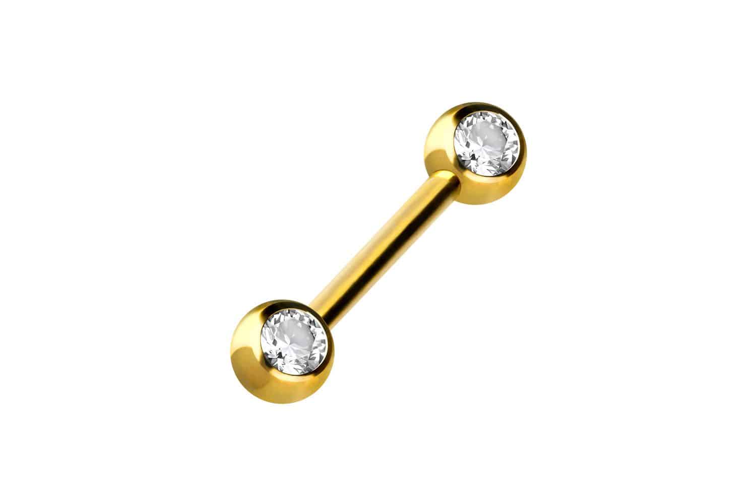 Surgical steel barbell LATERAL CRYSTALS