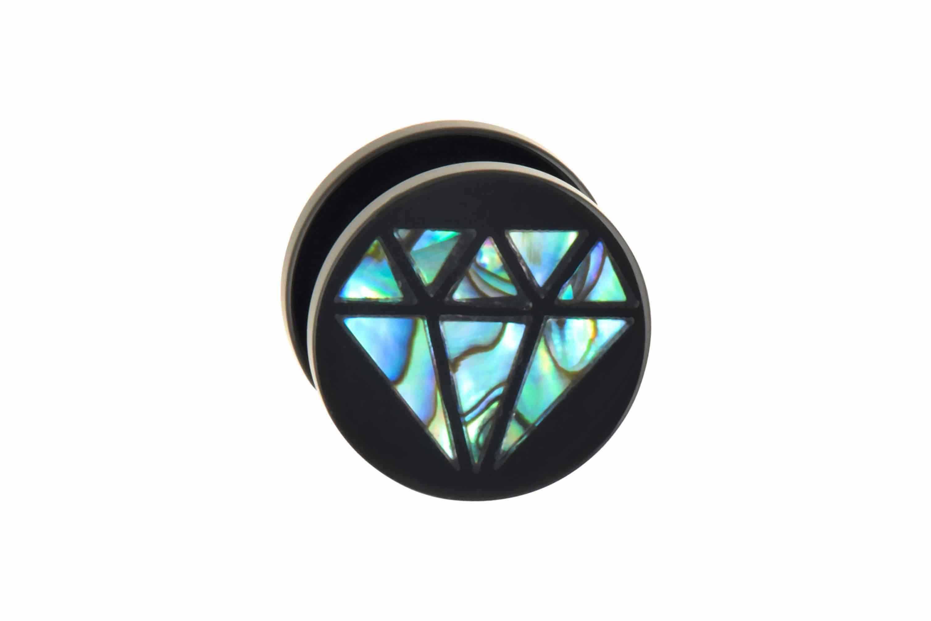 Acrylic plug with abalone shell DIAMOND ++SALE++