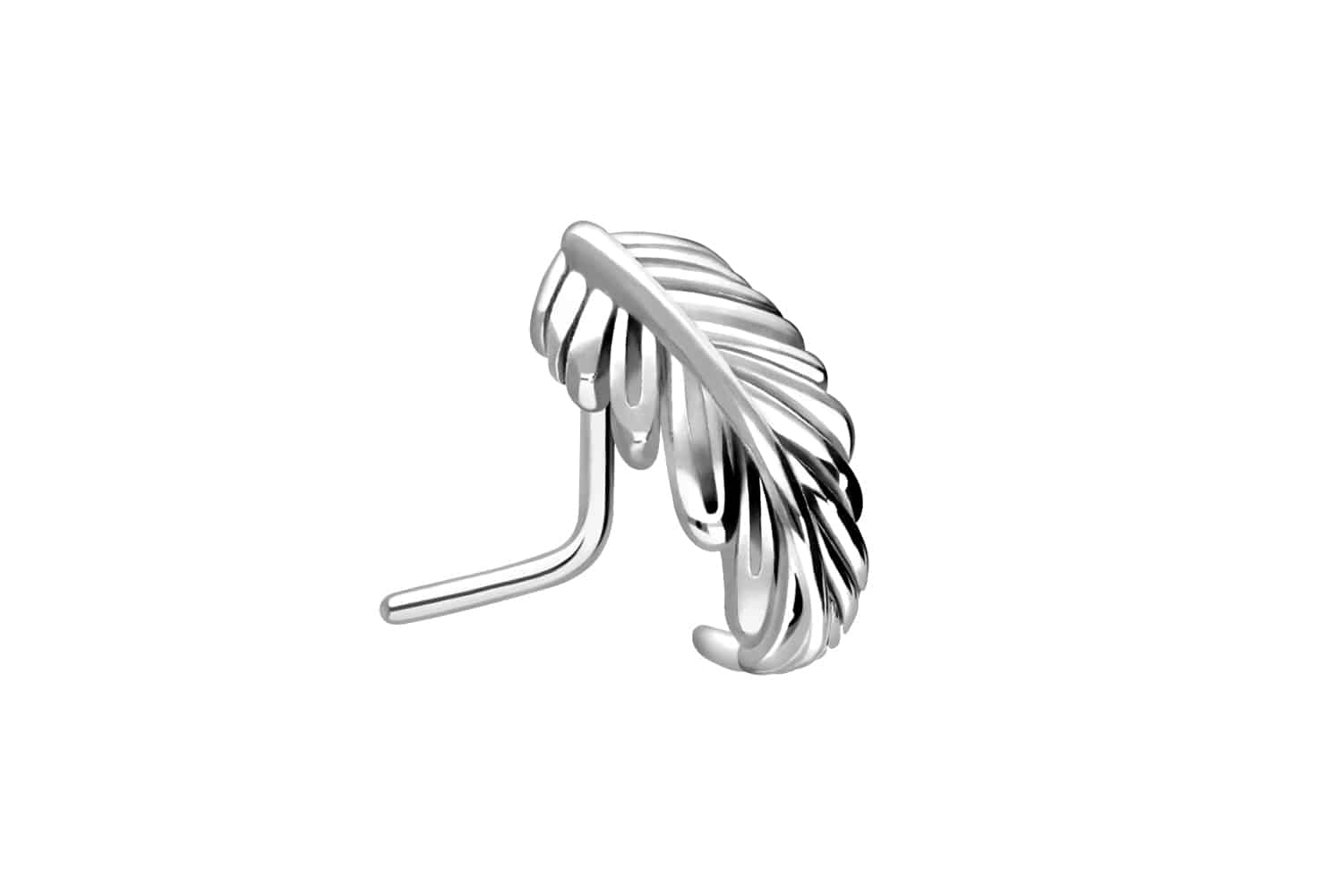 Surgical steel nose stud FEATHER