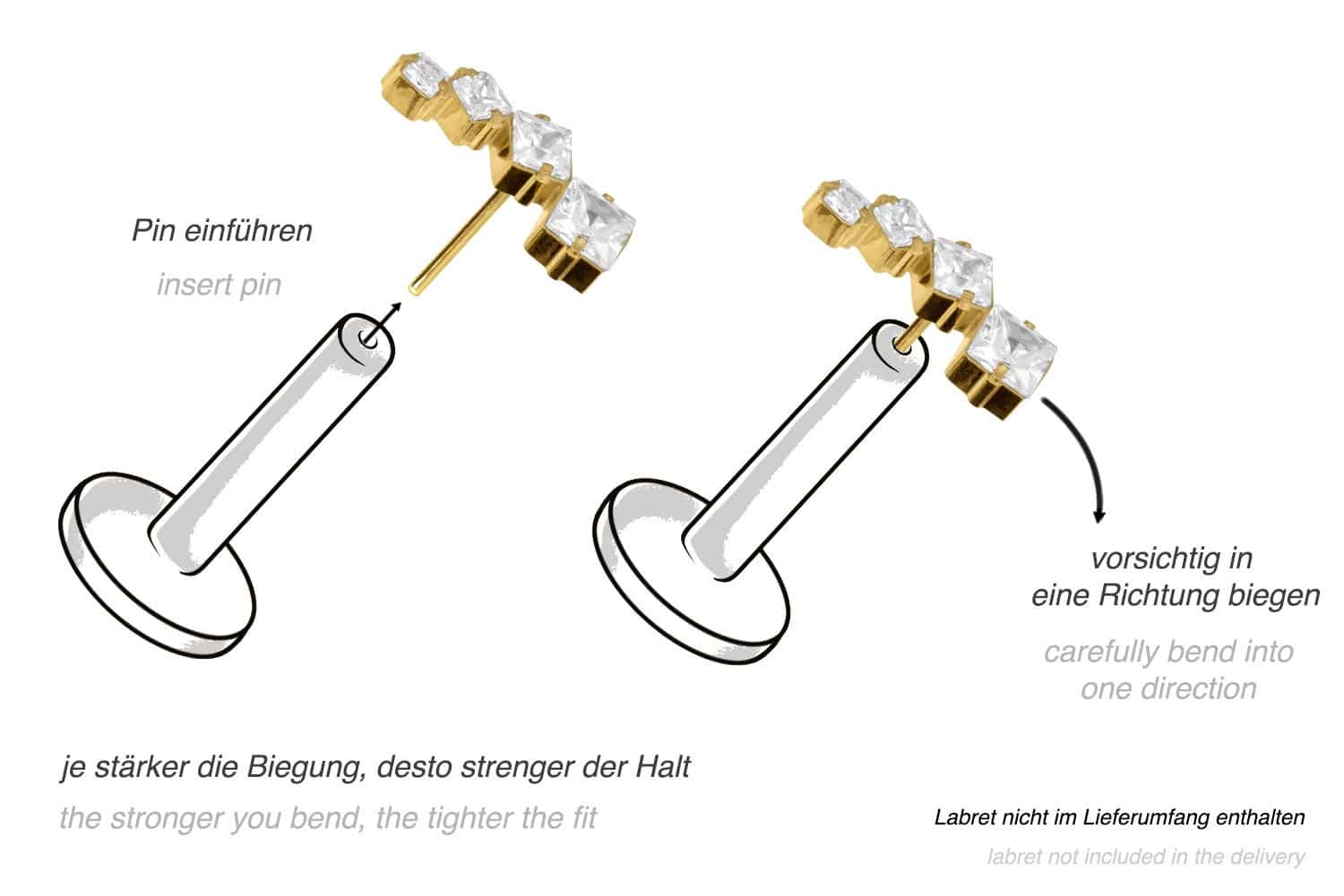 Titanium attachment with push pin CRYSTAL ARCH