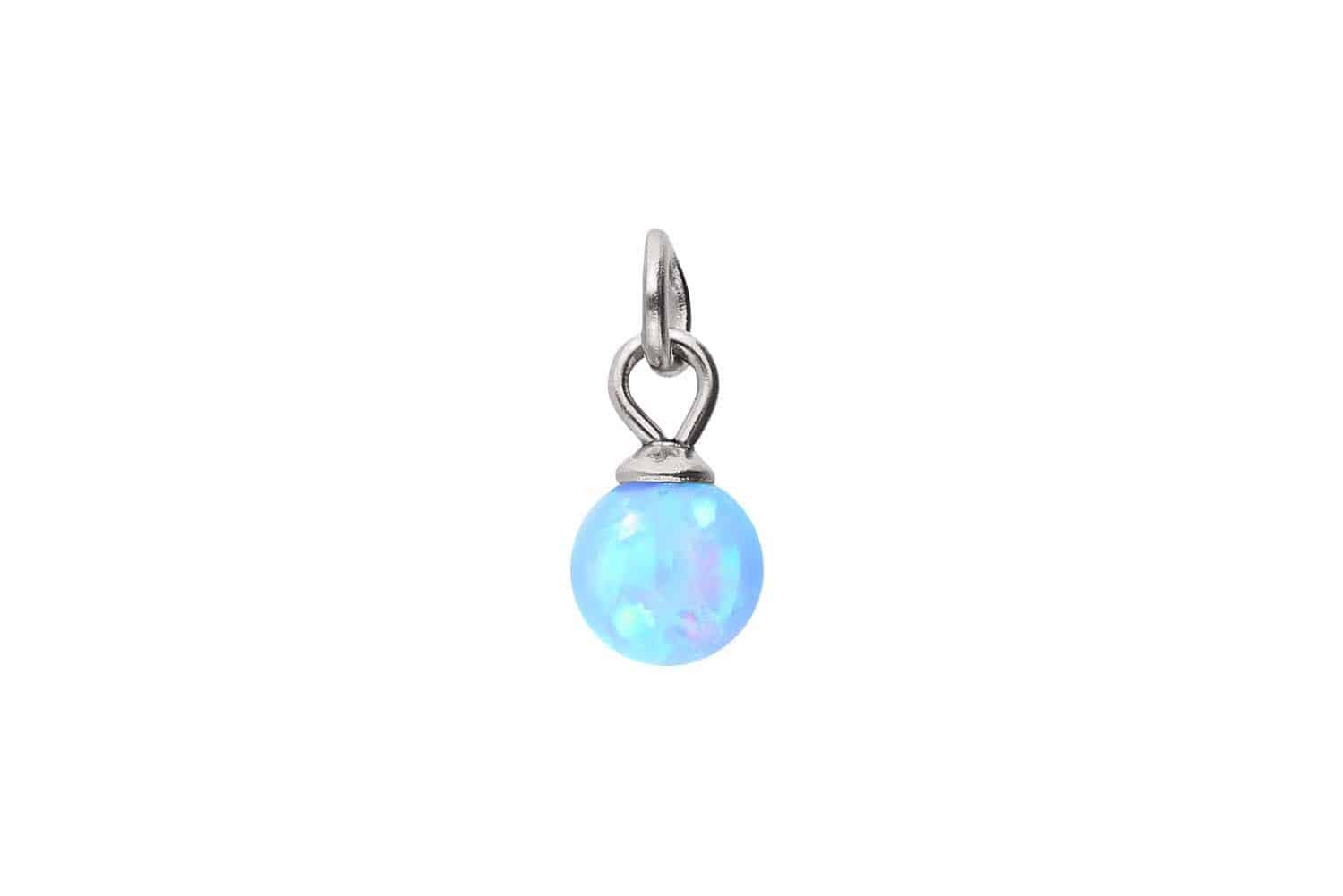 Surgical steel pendant for clickers SYNTHETIC OPAL