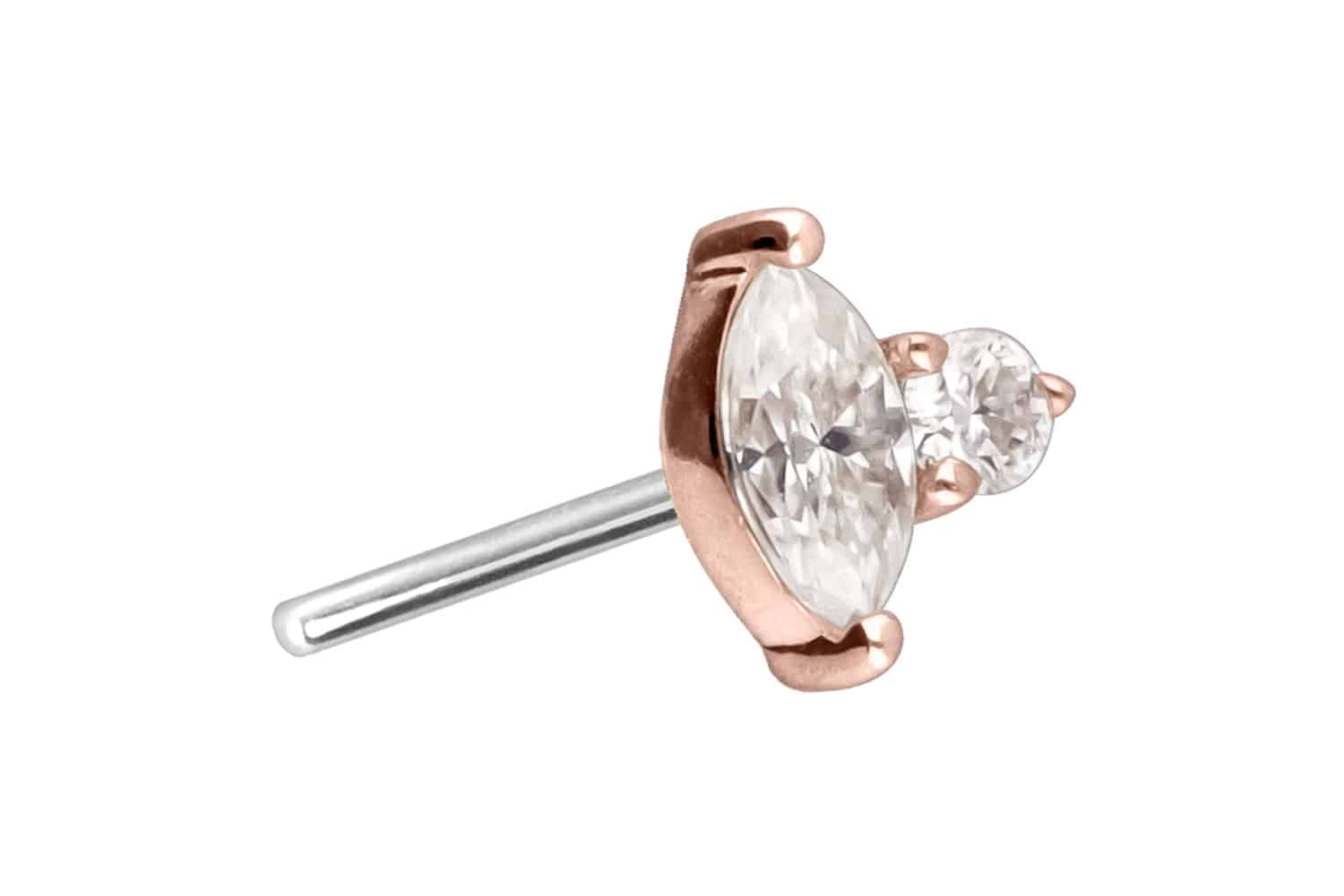 14 carat gold attachment titanium push pin MOISSANITE DESIGN