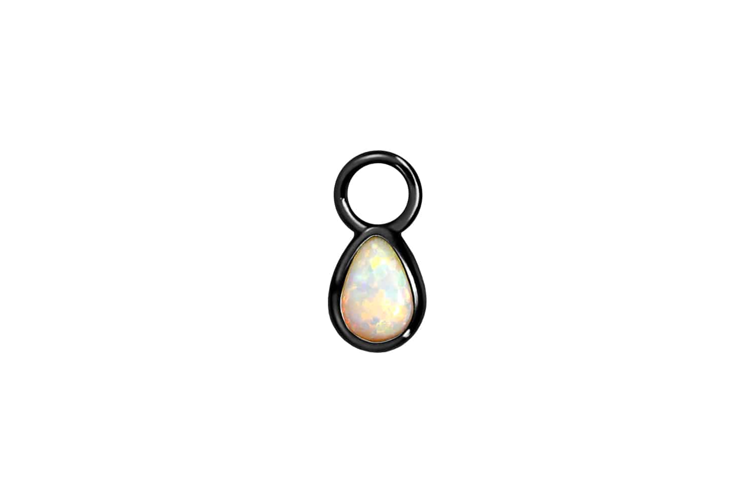 Surgical steel pendant for clickers SYNTHETIC OPAL DROP