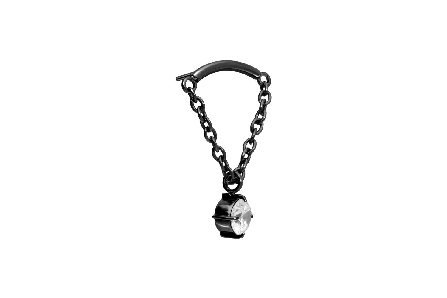 Titanium attachment with push pin ARCH + CHAIN + CRYSTAL