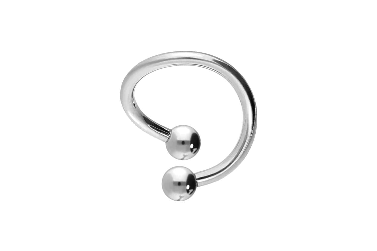 Surgical steel spiral circular barbell