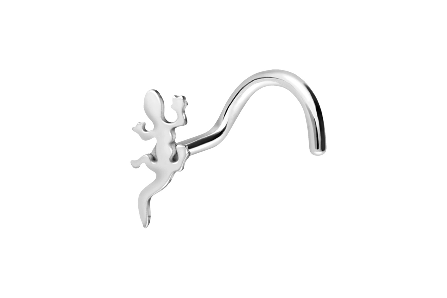 Surgical steel nose stud spiral GECKO