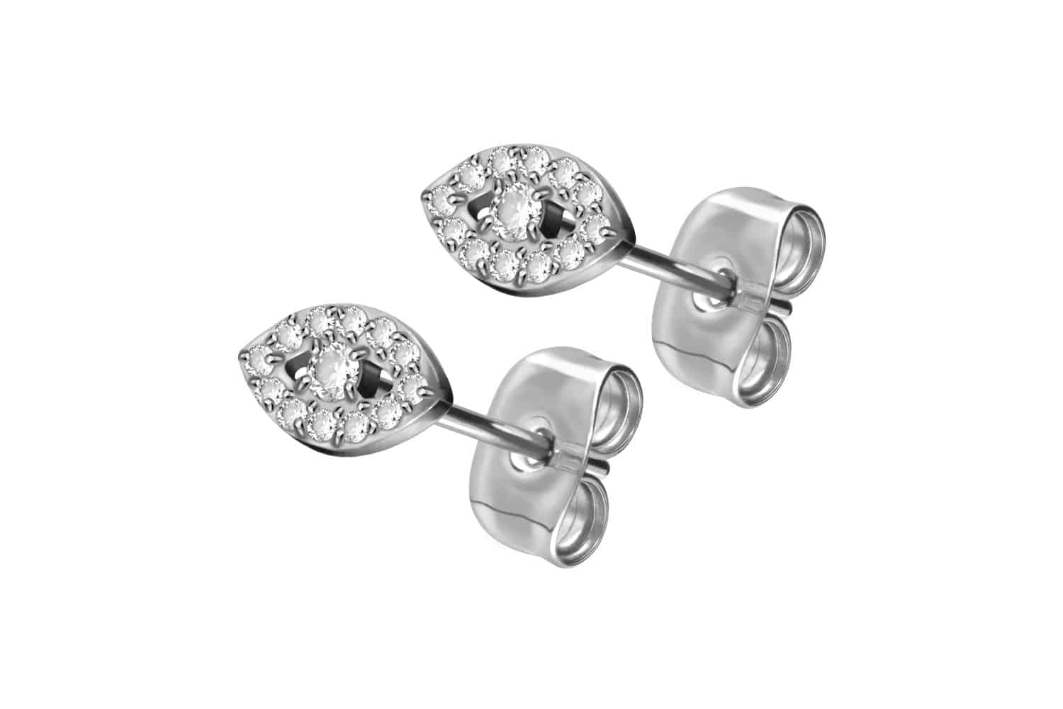 Titanium ear studs CRYSTAL EYE