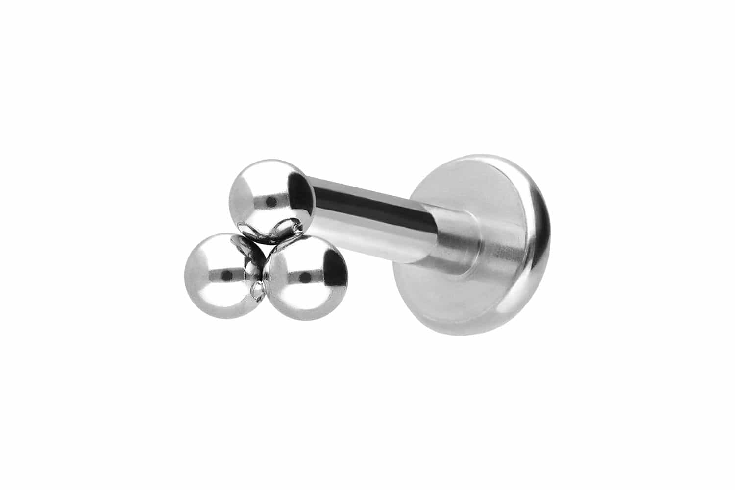 Titanium labret with internal thread 3 BALLS