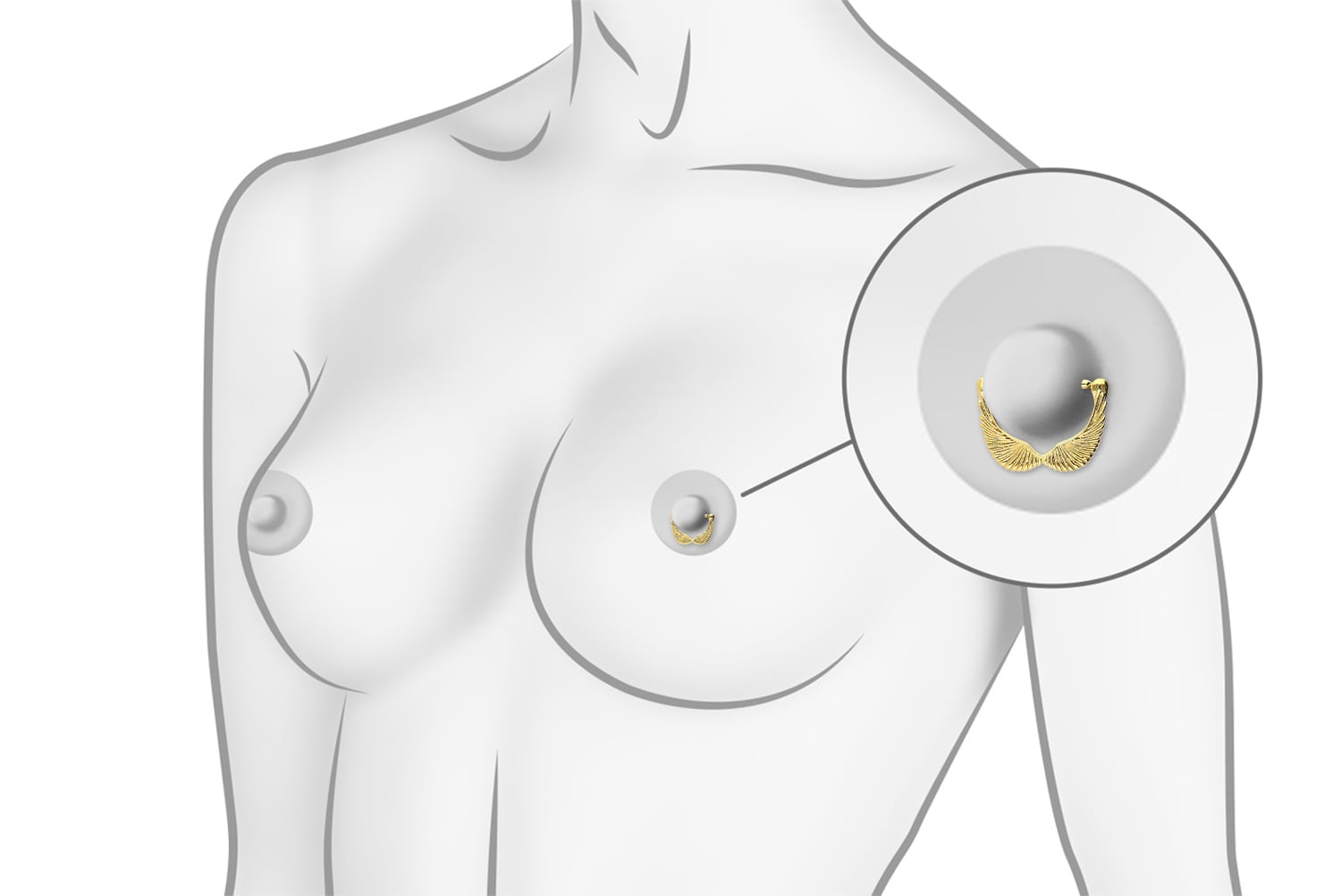 Chirurgenstahl Nippelpiercing Clicker FLÜGEL ++SALE++