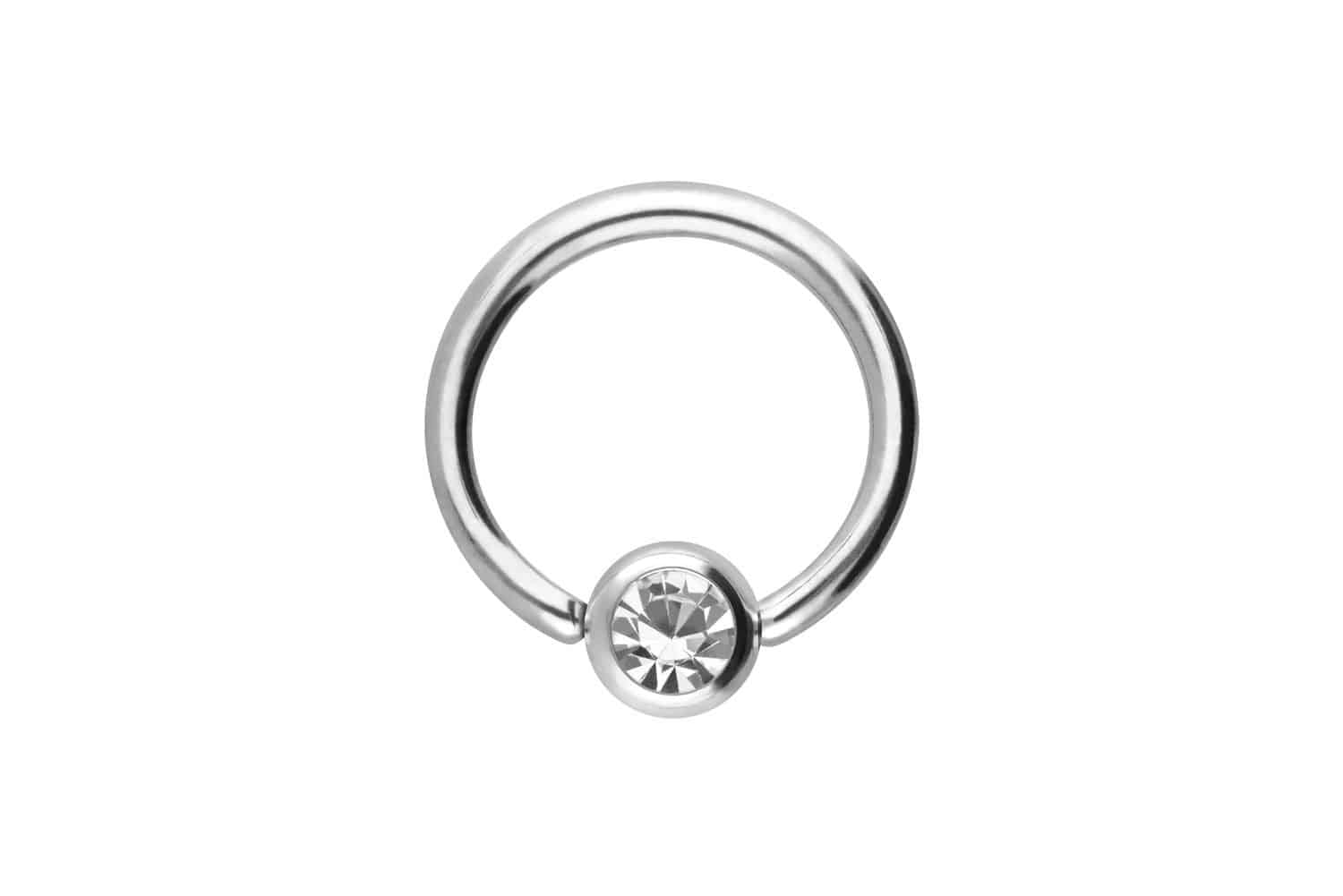Surgical steel ball closure ring CRYSTAL