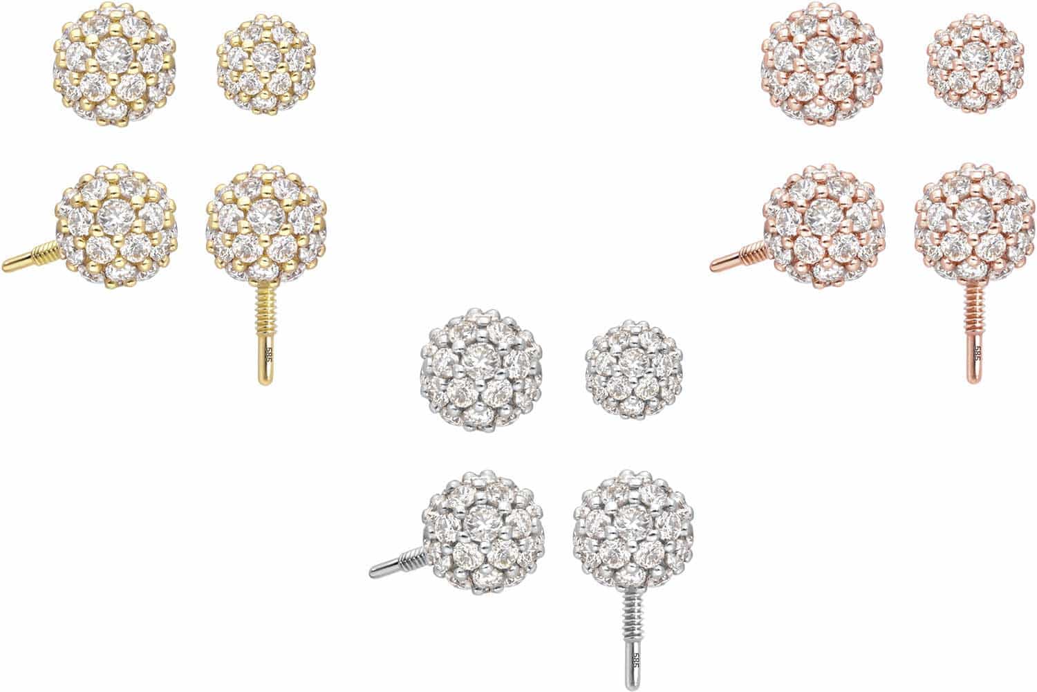 14 carat gold screw-in attachment with external thread MULTI MOISSANITE