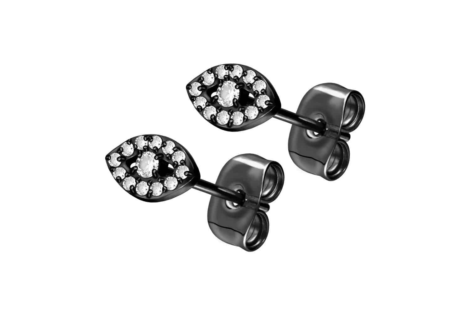 Titanium ear studs CRYSTAL EYE