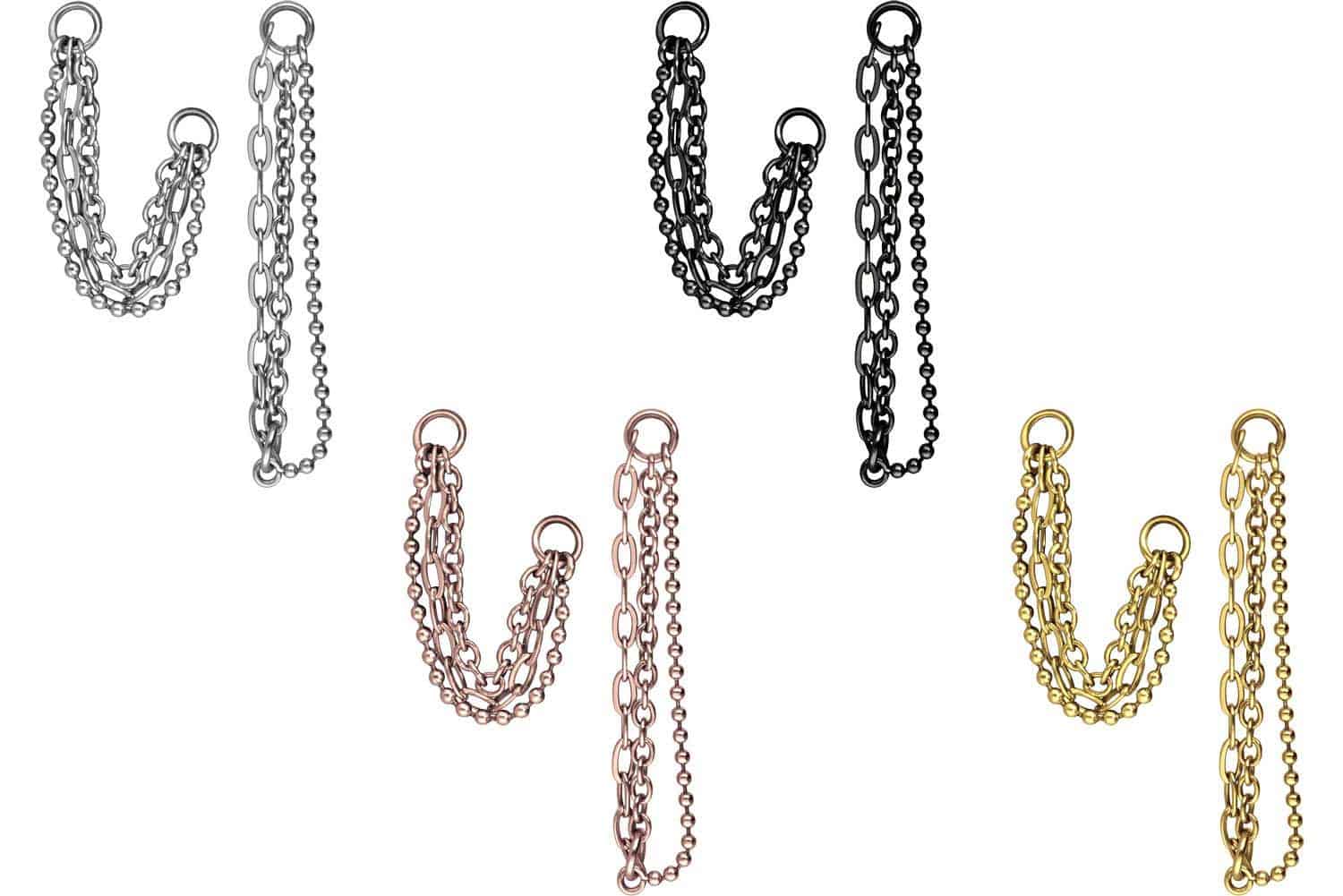 Surgical steel pendant for clickers 3 CHAINS