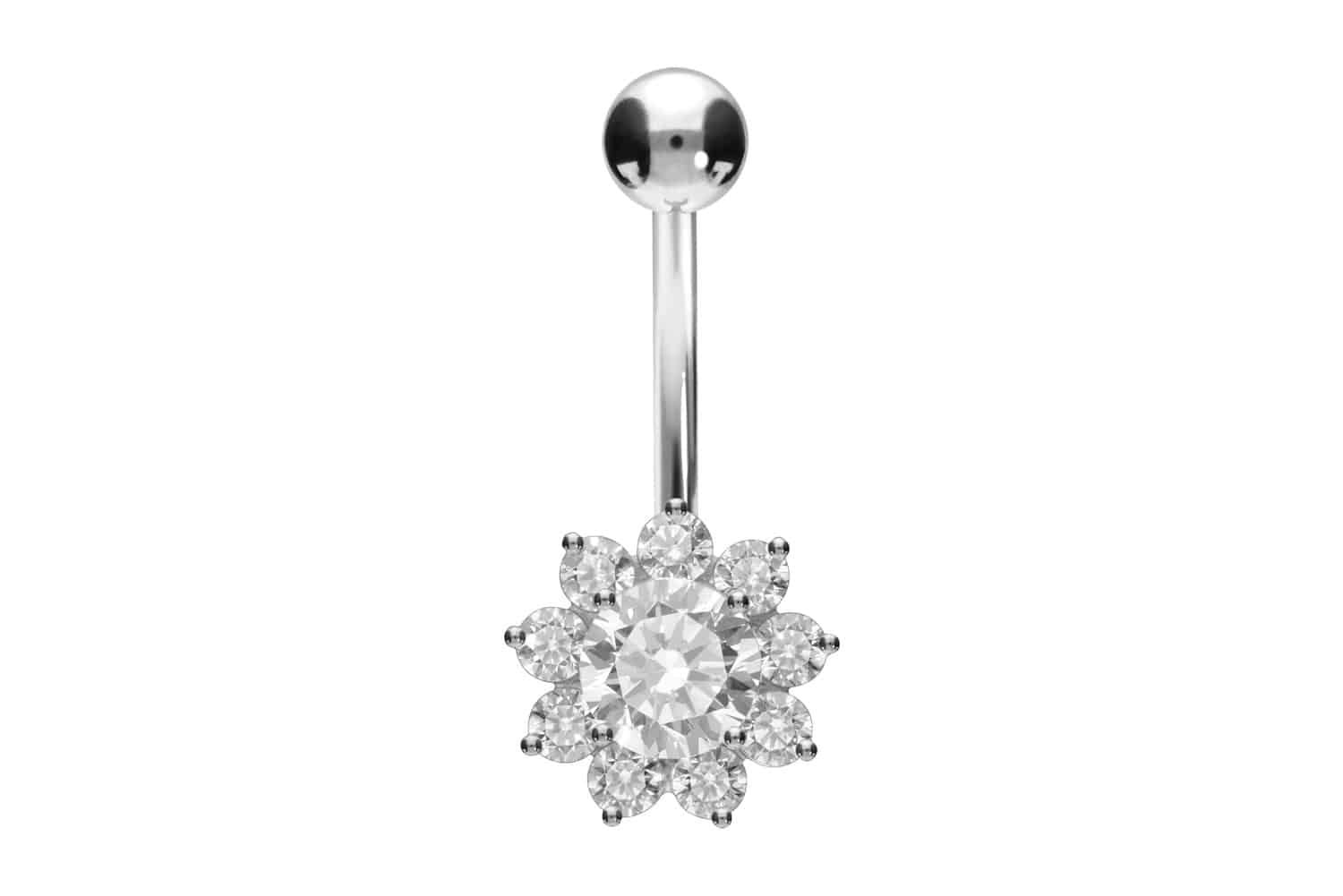 Surgical steel bananabell CRYSTAL FLOWER