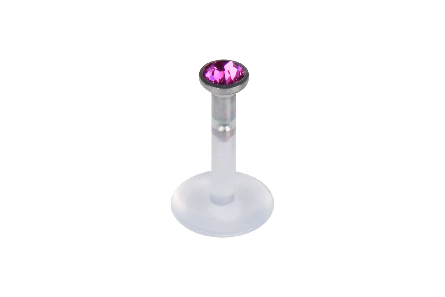 PTFE labret with surgical steel disc crystal - plug in system ++SALE++