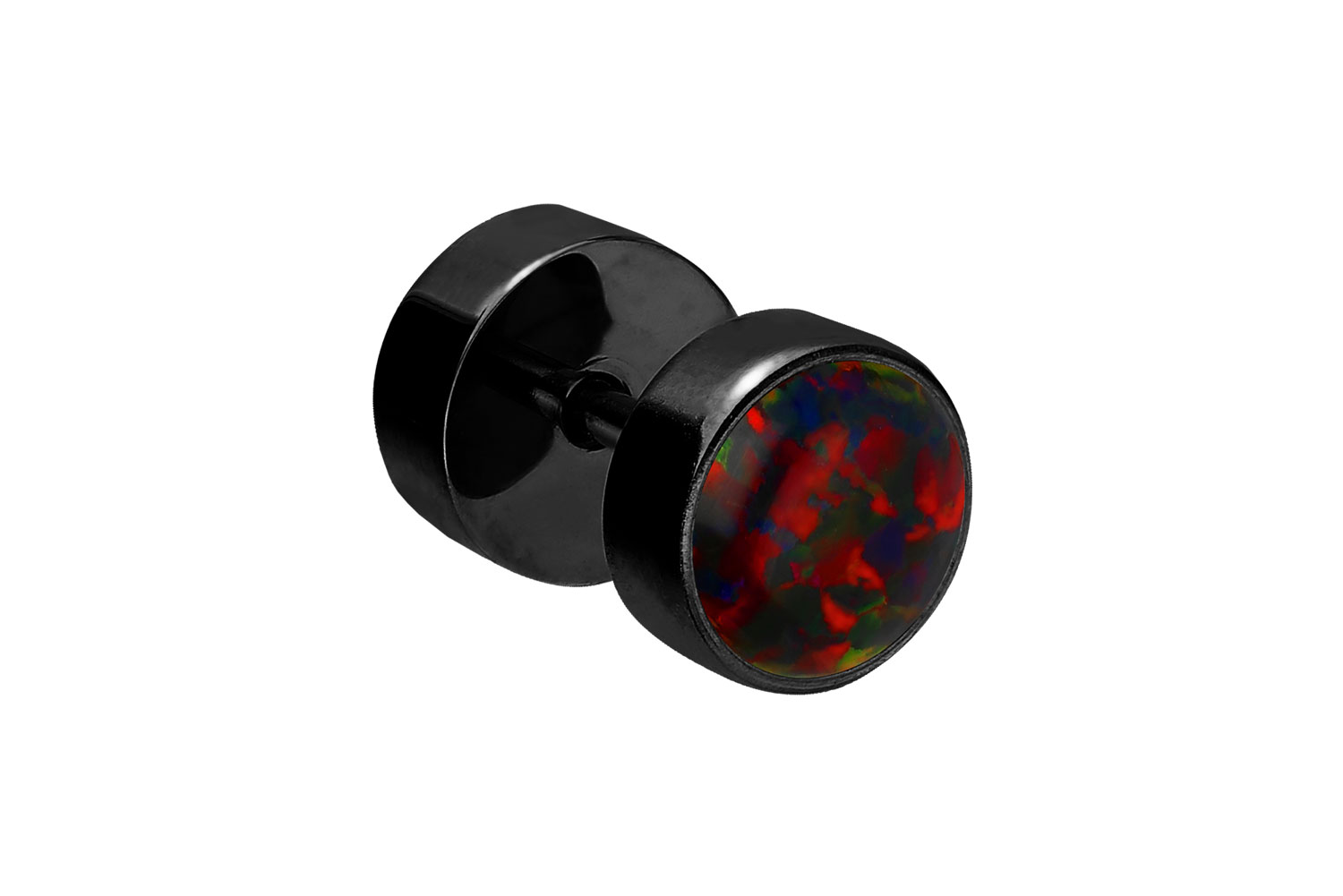 Surgical steel fake plug SYNTHETIC OPAL ++SALE++