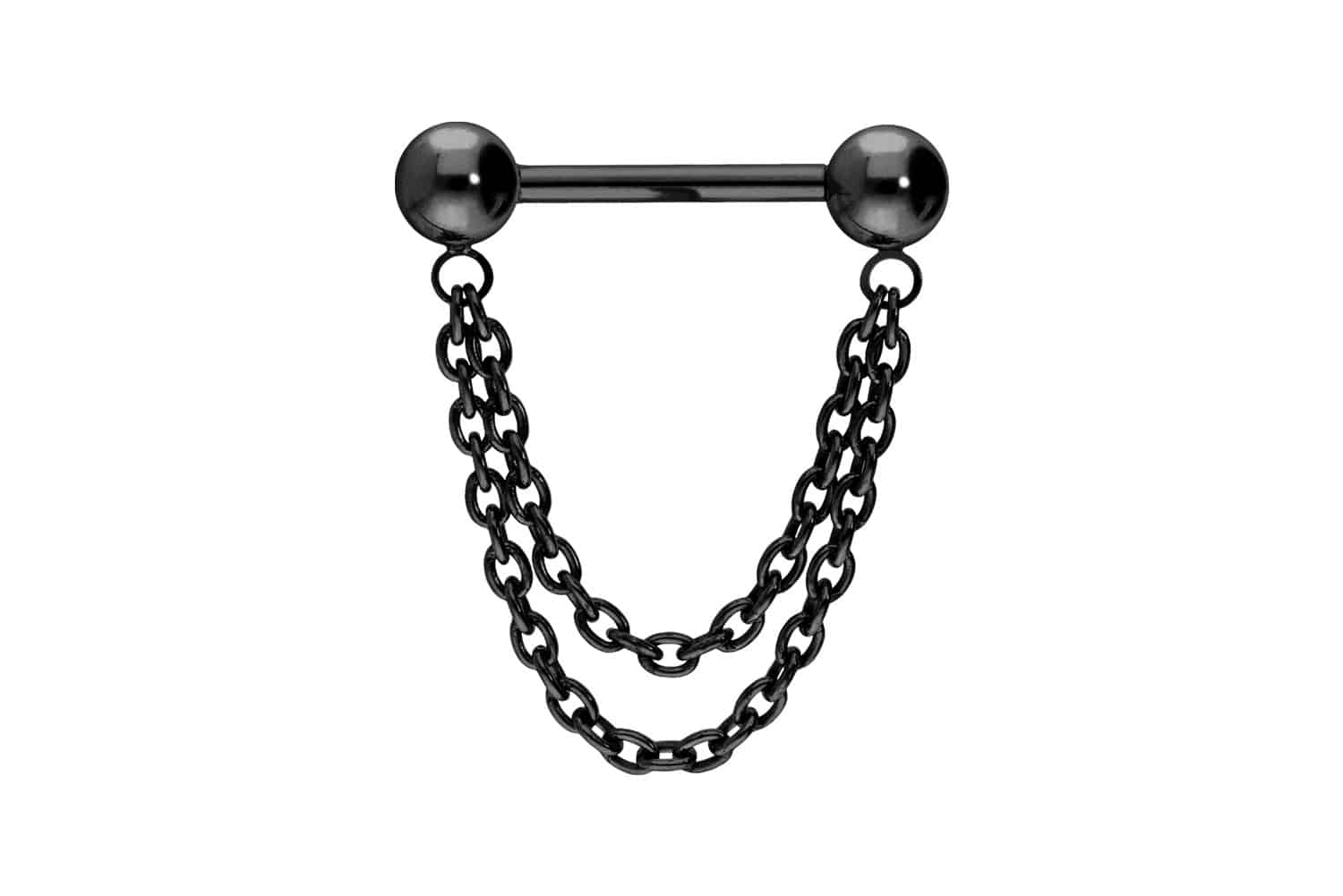 Titanium barbell with push fit 2 CHAINS