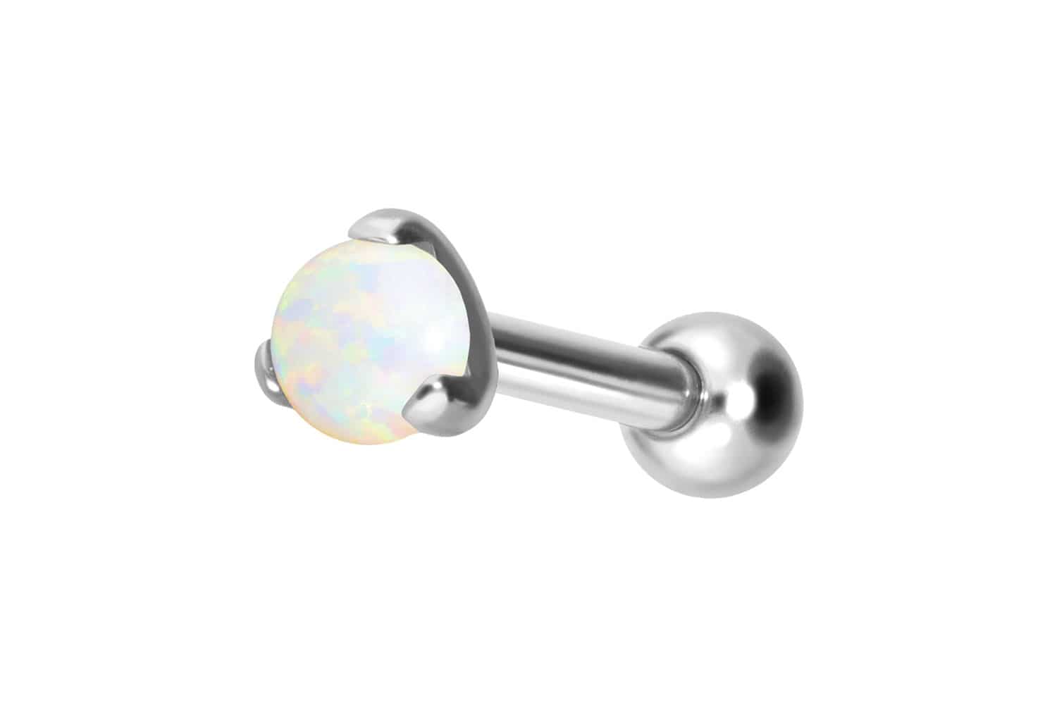 Titan Ohrpiercing mit Innengewinde SYNTHETISCHER OPAL