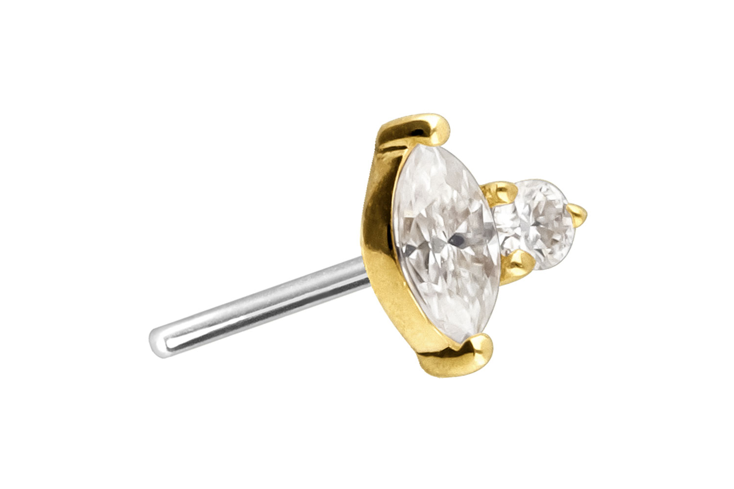 14 carat gold attachment titanium push pin MOISSANITE DESIGN