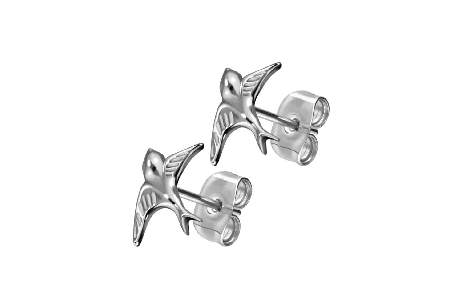 Titanium ear studs SWALLOW