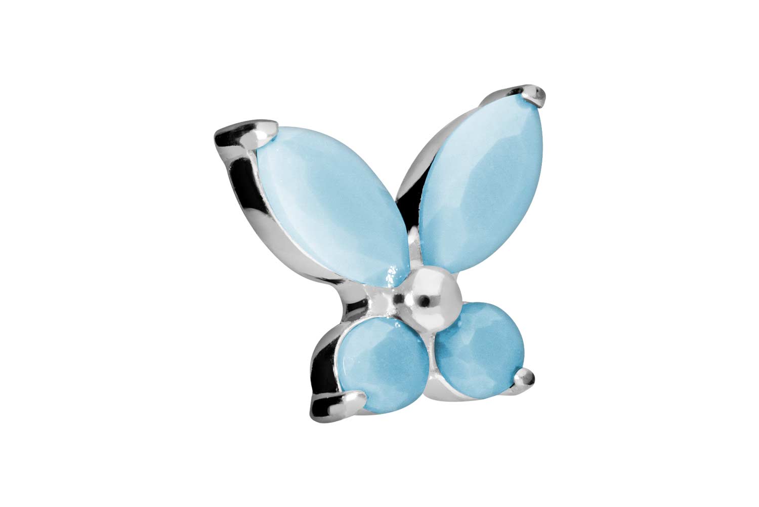 Titanium screw-in attachment with external thread BUTTERFLY + TURQUOISE