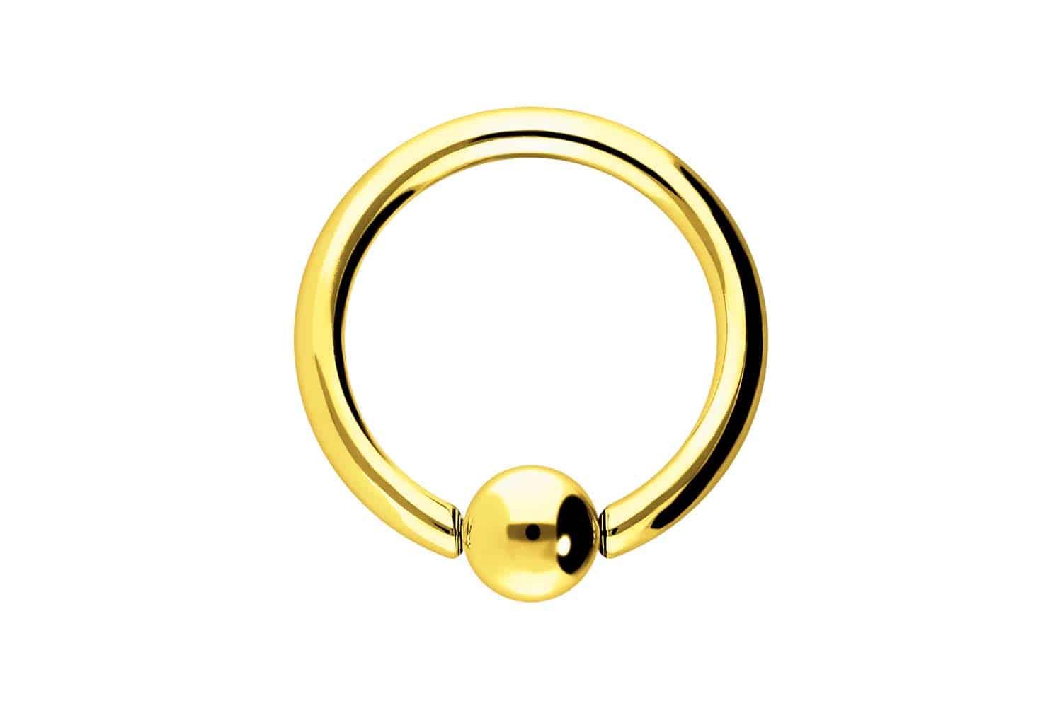 18 carat gold ball closure ring