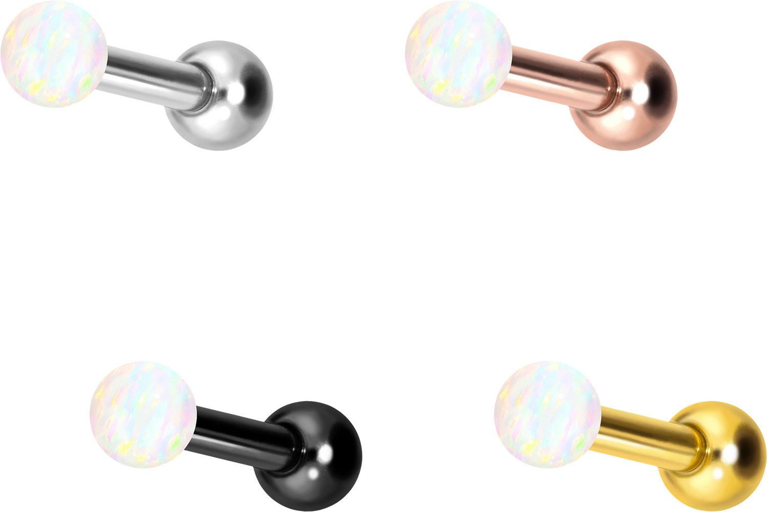 Titan Ohrpiercing mit Innengewinde SYNTHETISCHER OPAL