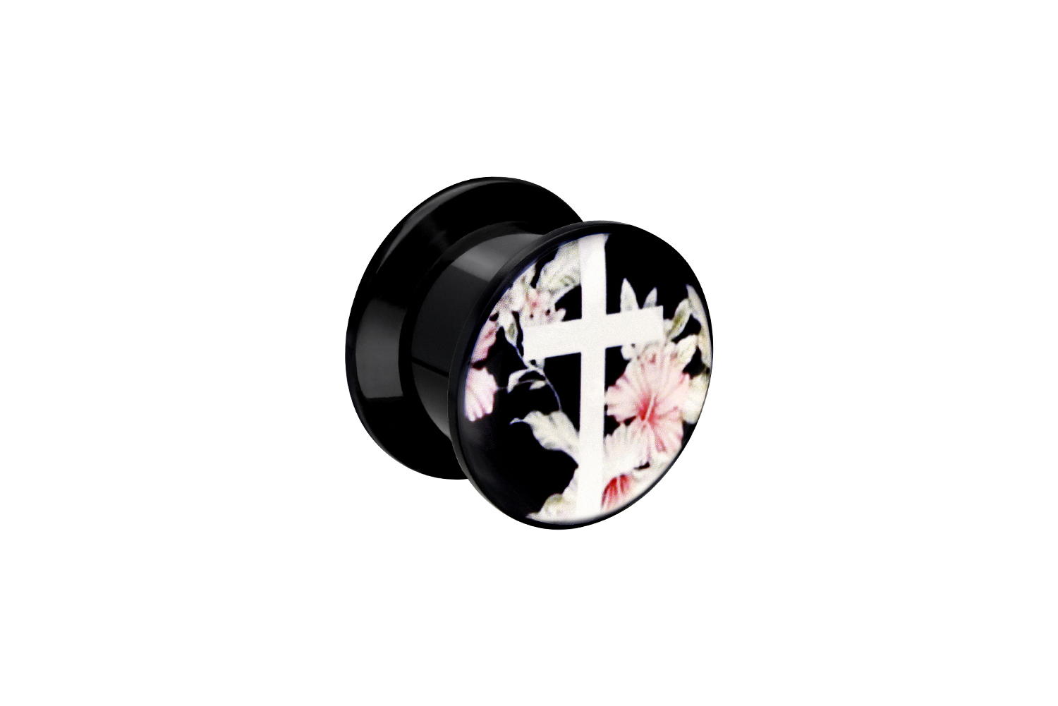 Acrylic plug CROSS + BLOSSOMS