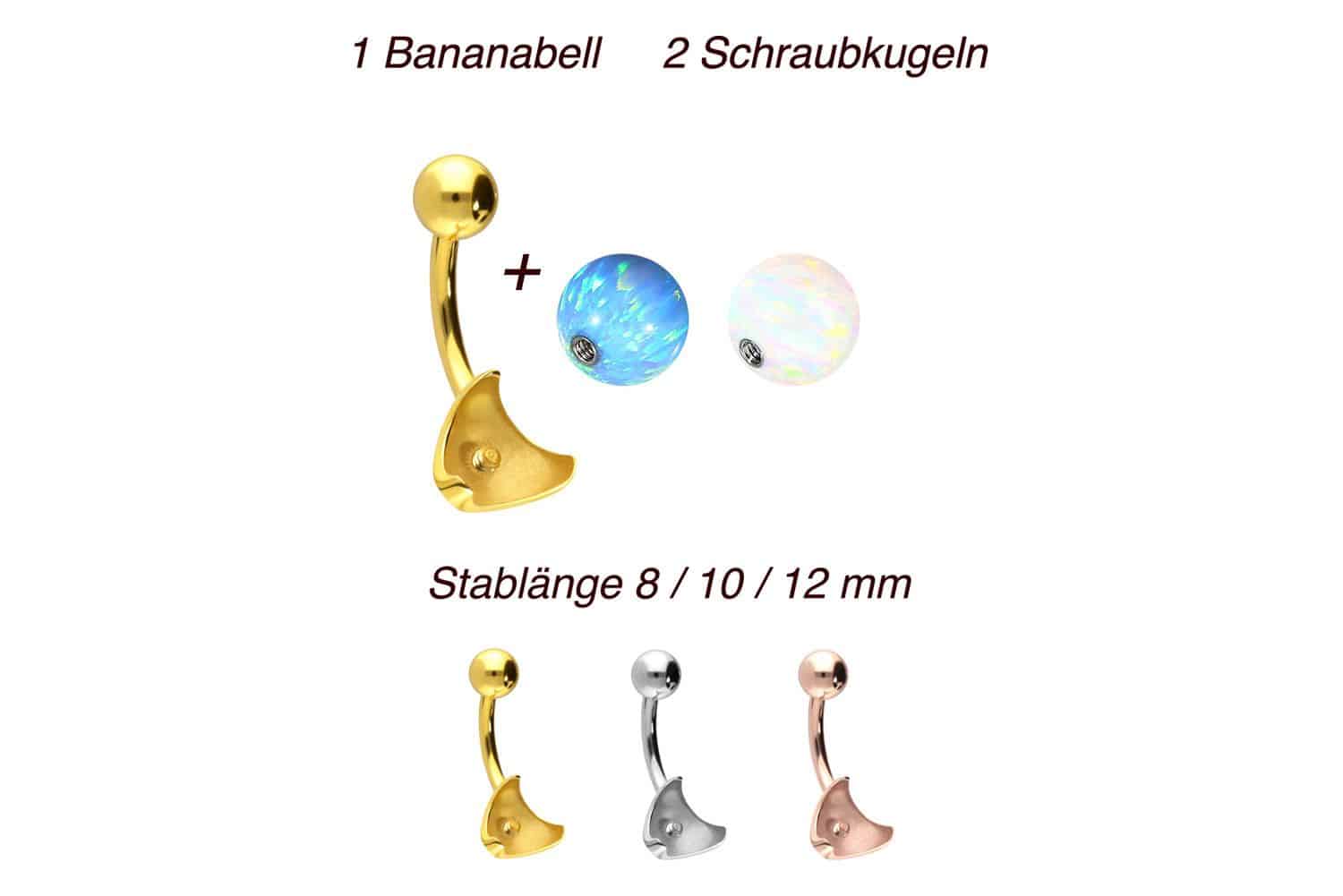 Titanium bananabell with internal thread SET OF 2 BALLS