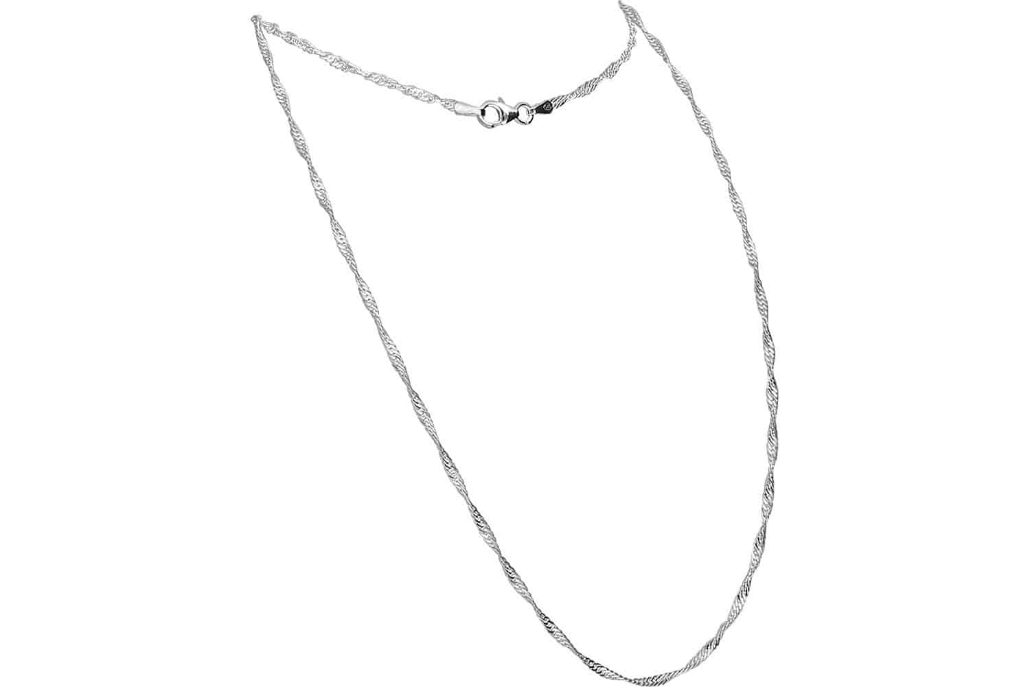 925 silver Singapore chain rhodium-plated