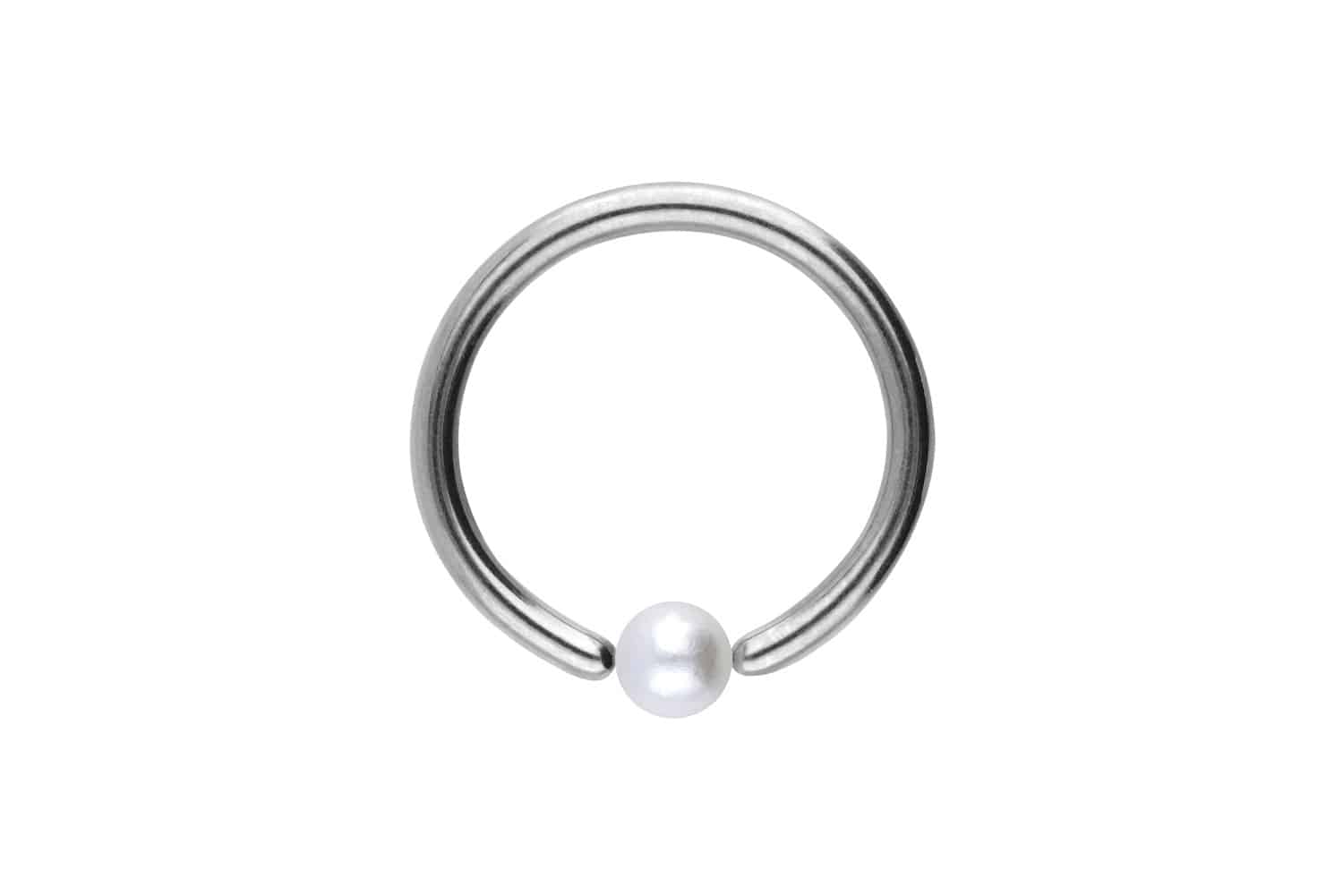 Titanium ball closure ring SYNTHETIC PEARL