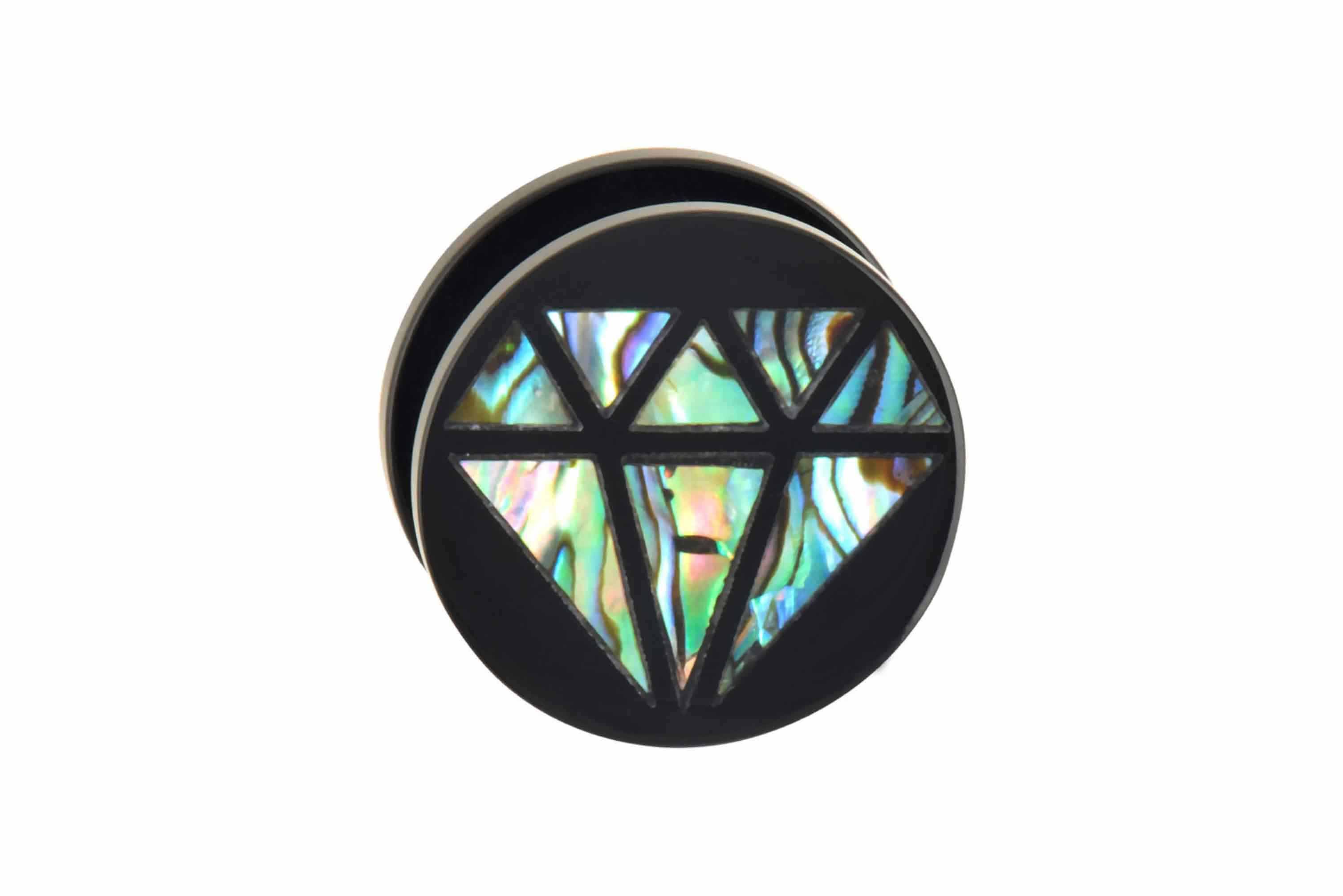 Acrylic plug with abalone shell DIAMOND ++SALE++