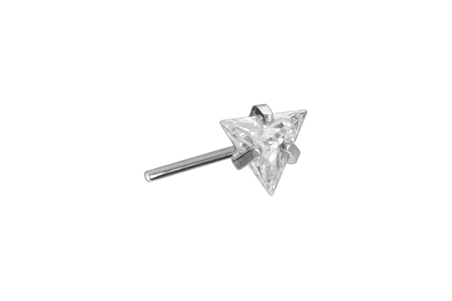 Titanium attachment with push pin SETTED CRYSTAL TRIANGLE