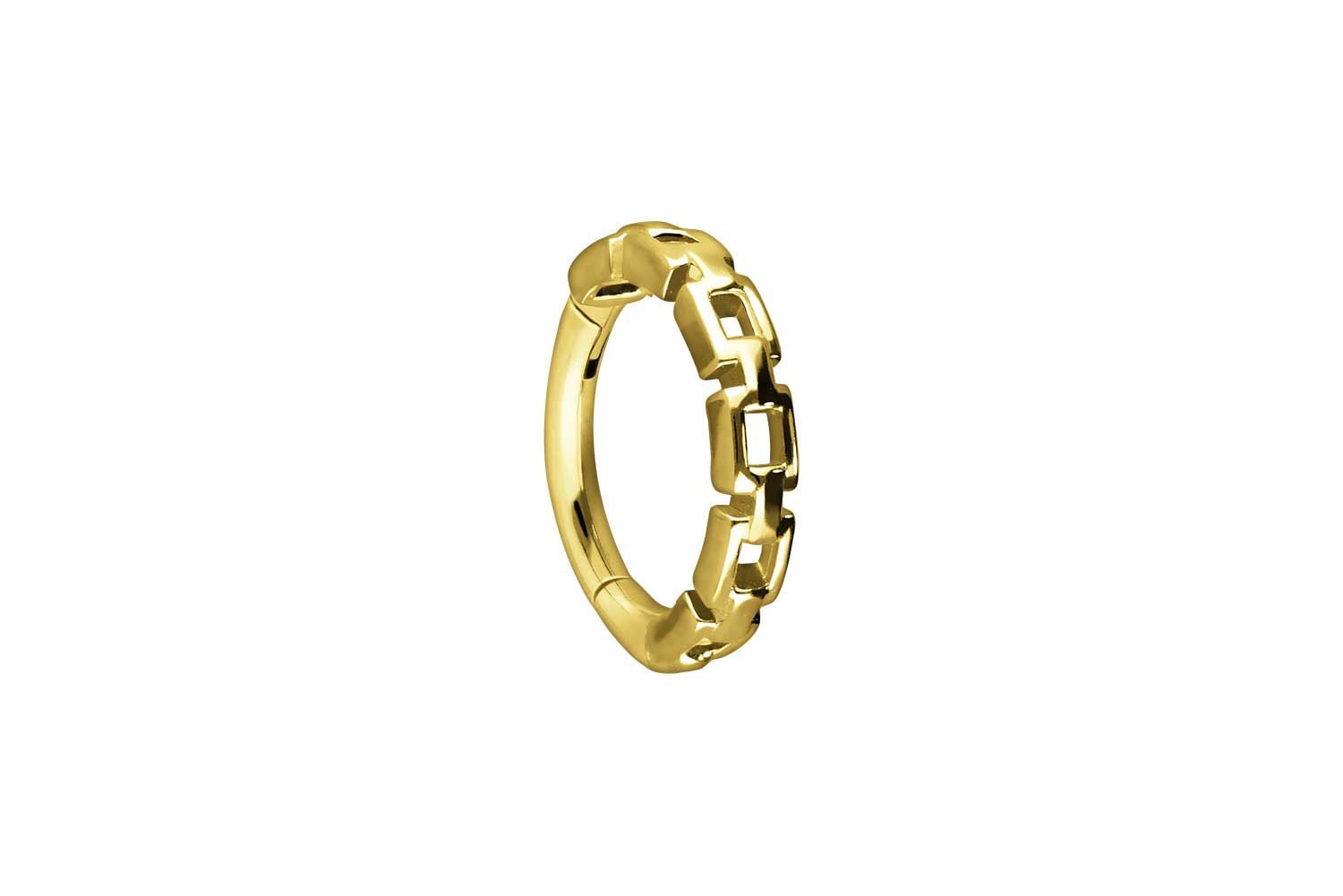 18 carat gold segment ring clicker CHAIN DESIGN