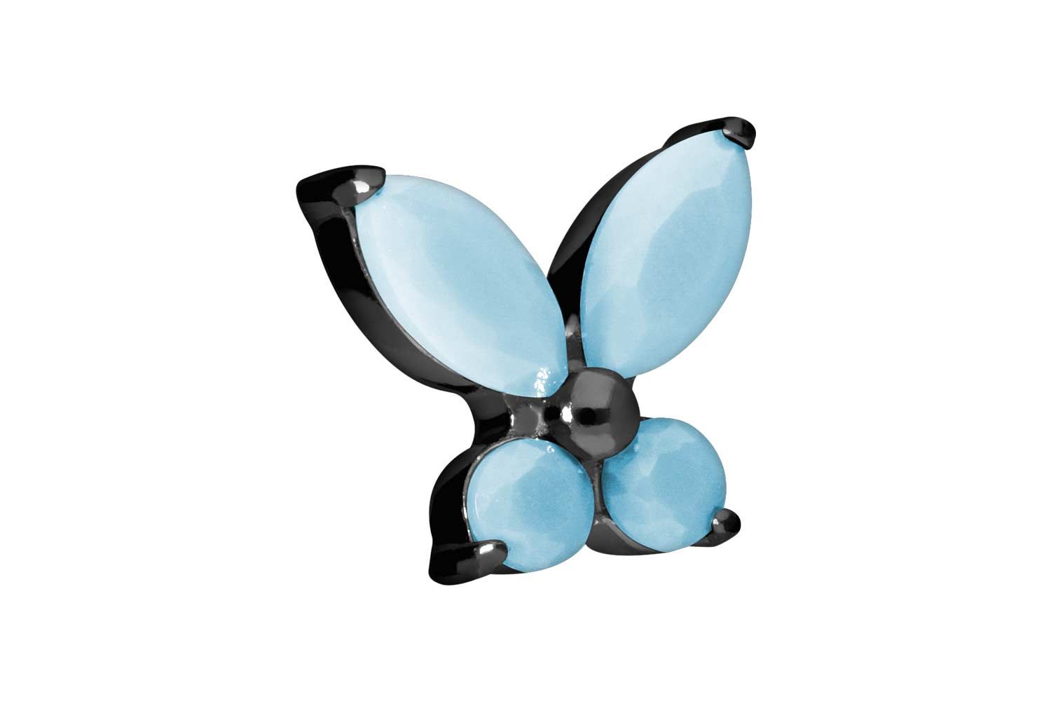 Titanium screw-in attachment with external thread BUTTERFLY + TURQUOISE