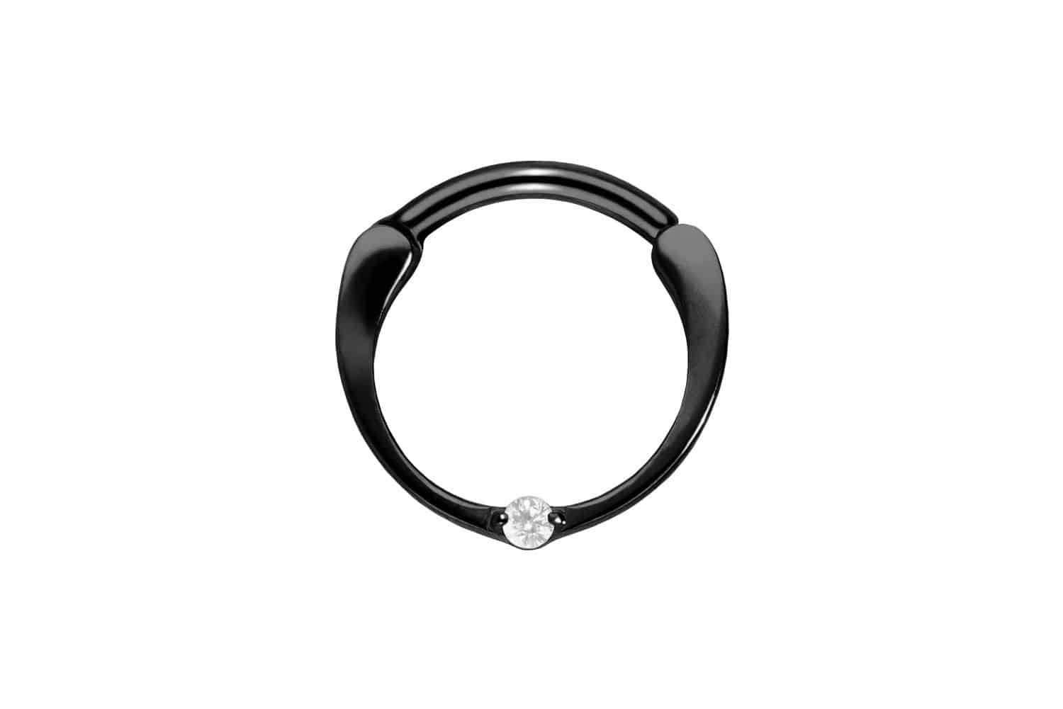 Titanium segment ring clicker SETTED CRYSTAL