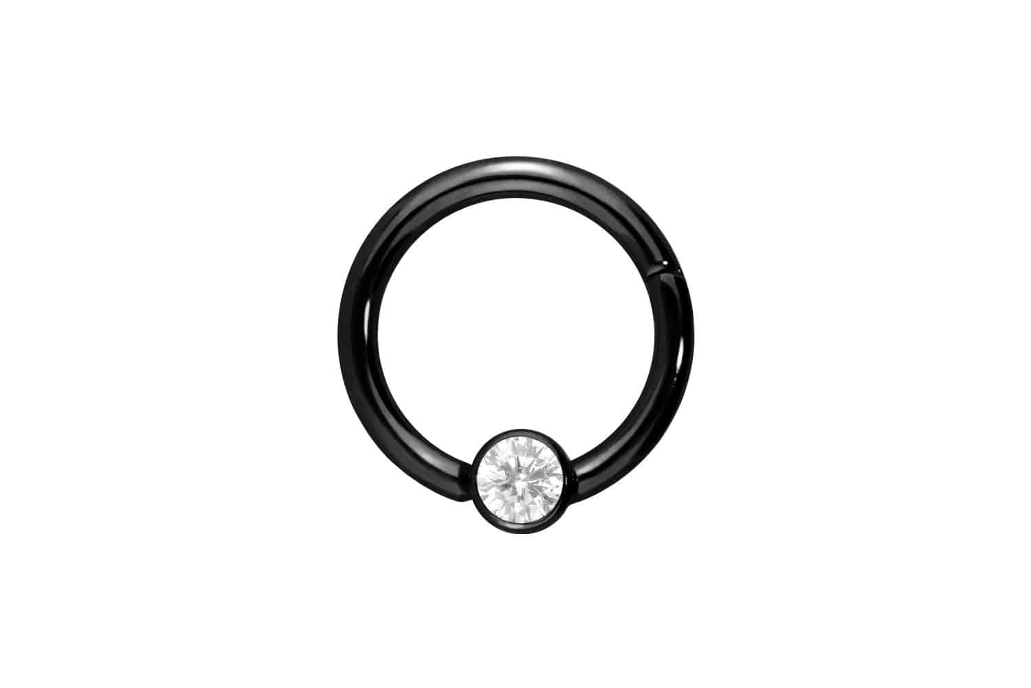 Titanium segment ring clicker FLAT CRYSTAL DISC