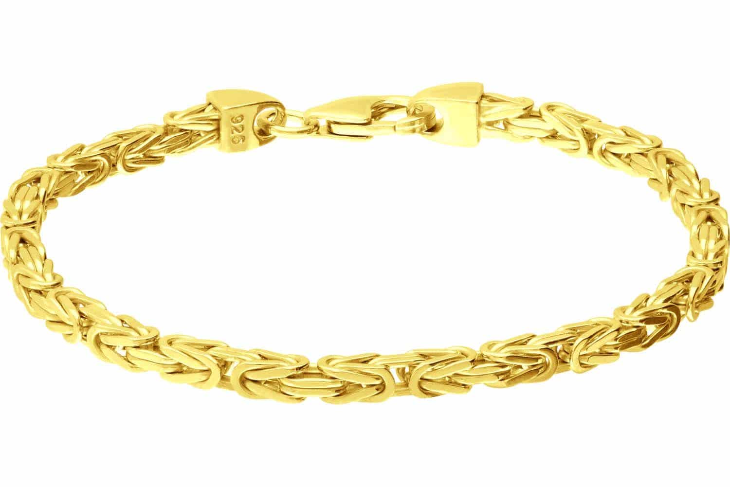 925 silver king bracelet rhodium-plated / gold-plated