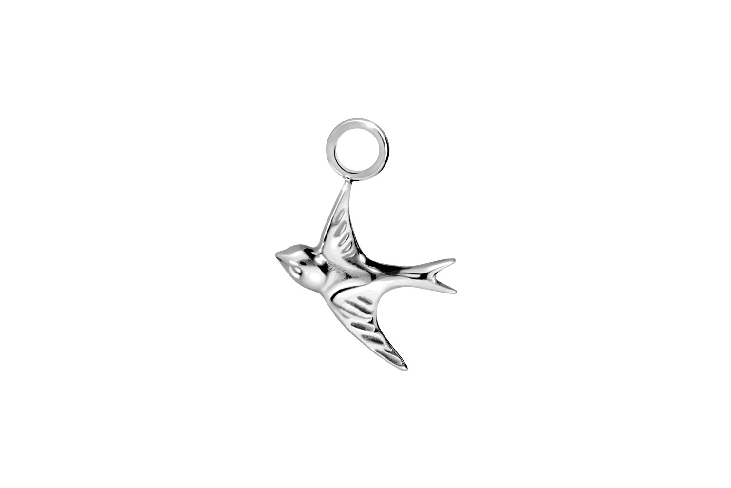 Surgical steel pendant for clickers SWALLOW