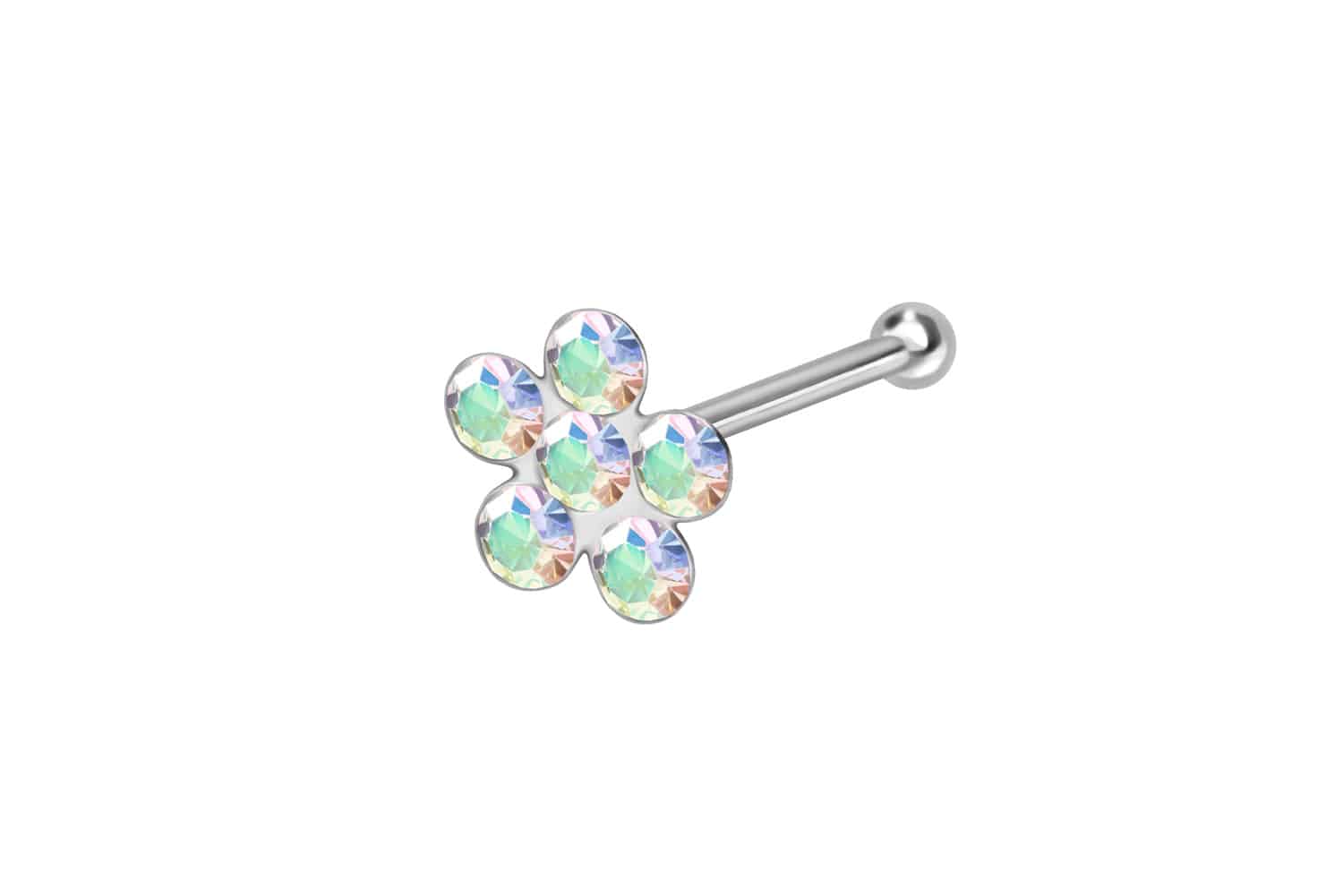 925er Silber Nasenstecker Pin KRISTALLBLUME