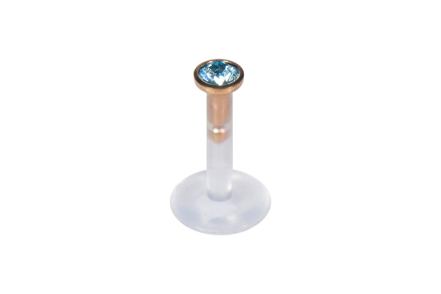 PTFE labret with surgical steel disc crystal - plug in system ++SALE++