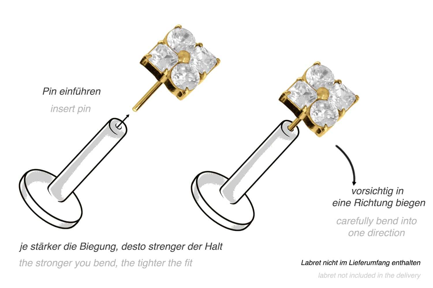 Titan Aufsatz mit Push Pin KRISTALLBLUME