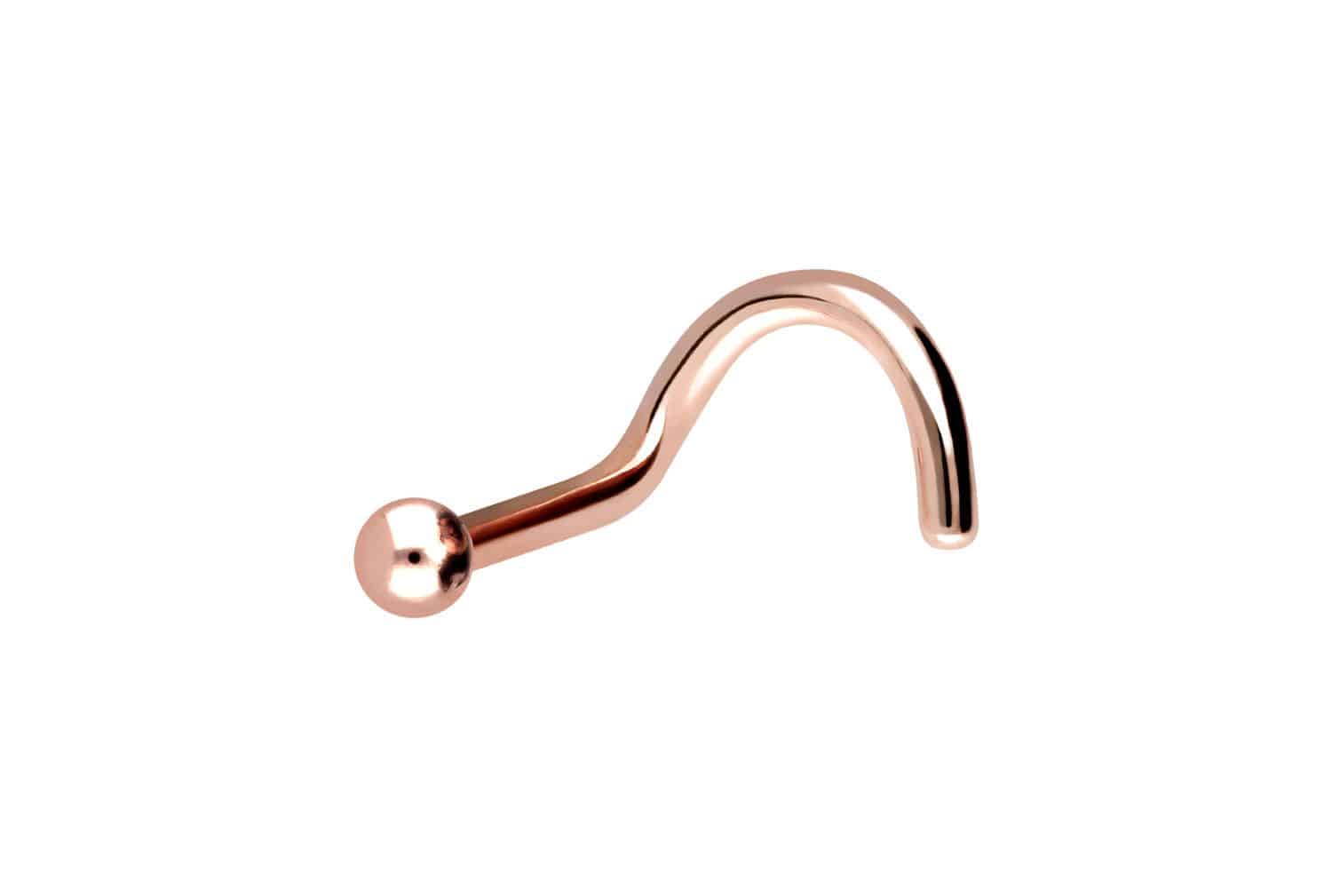 Surgical steel nose stud spiral BALL