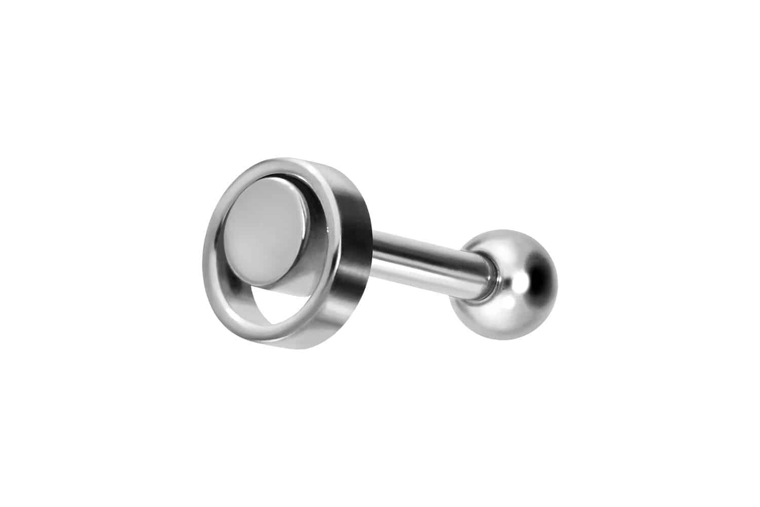 Titanium ear piercing with internal thread RING + DISC