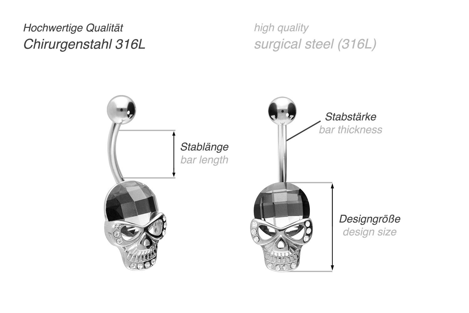 Chirurgenstahl Bananabell TOTENKOPF