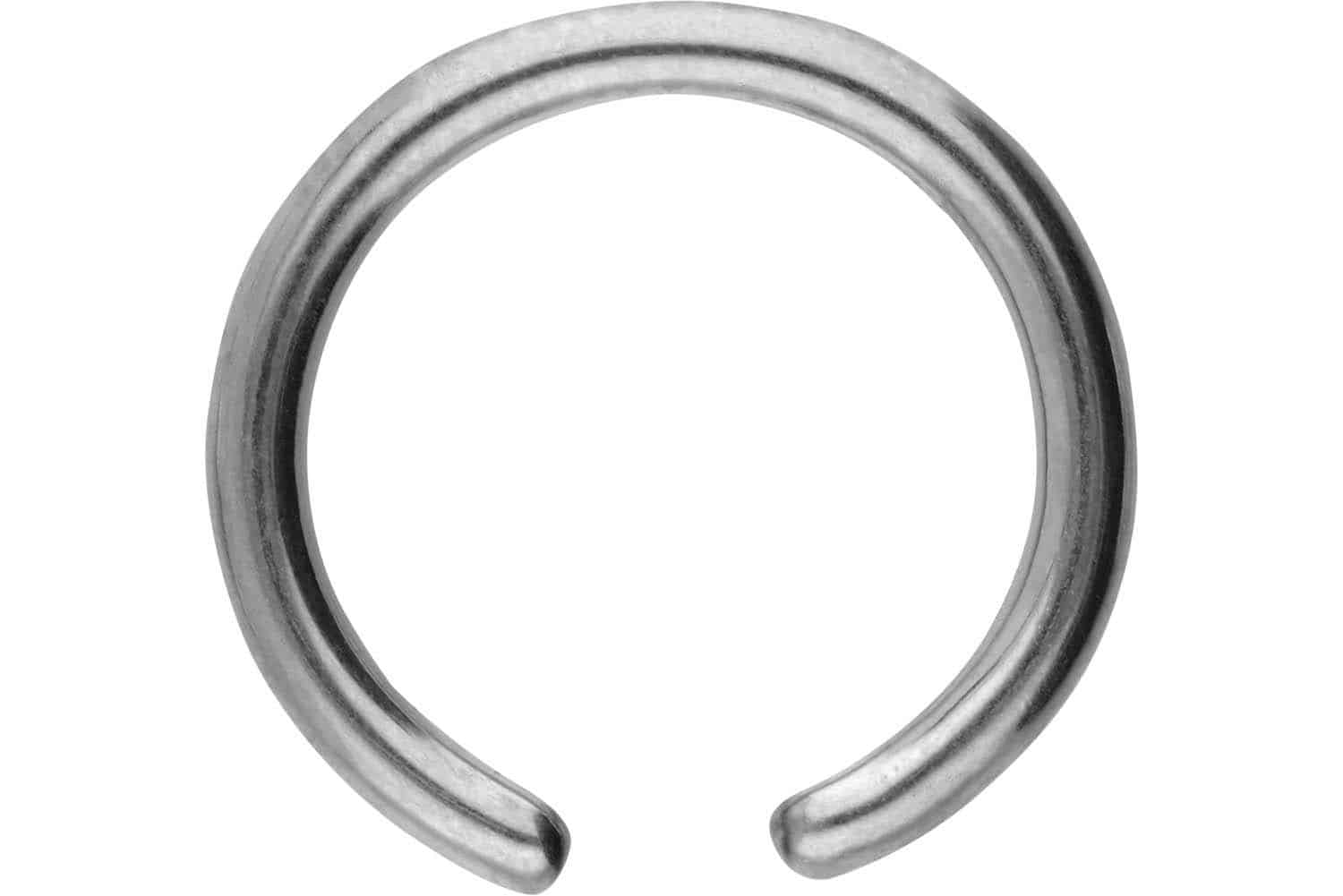 Surgical steel ball closure ring without ball