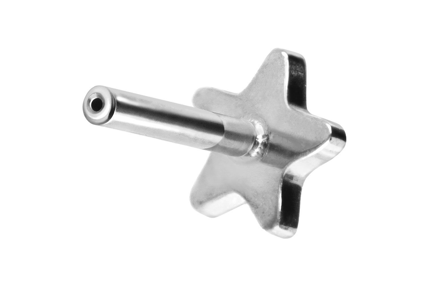 Titanium labret with push fit without ball STAR