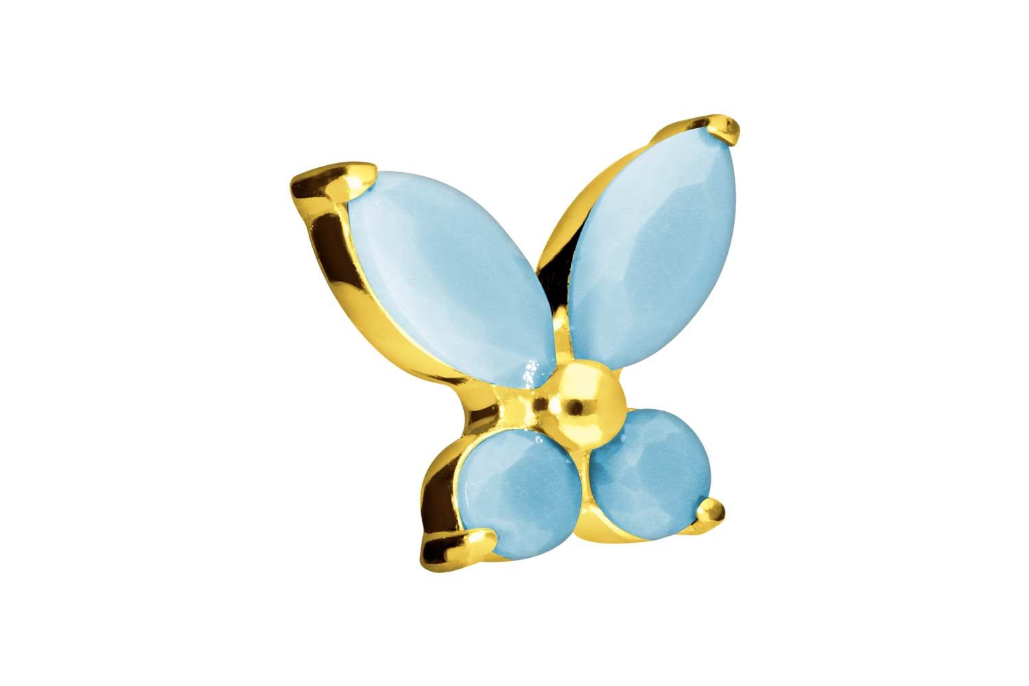 Titanium screw-in attachment with external thread BUTTERFLY + TURQUOISE