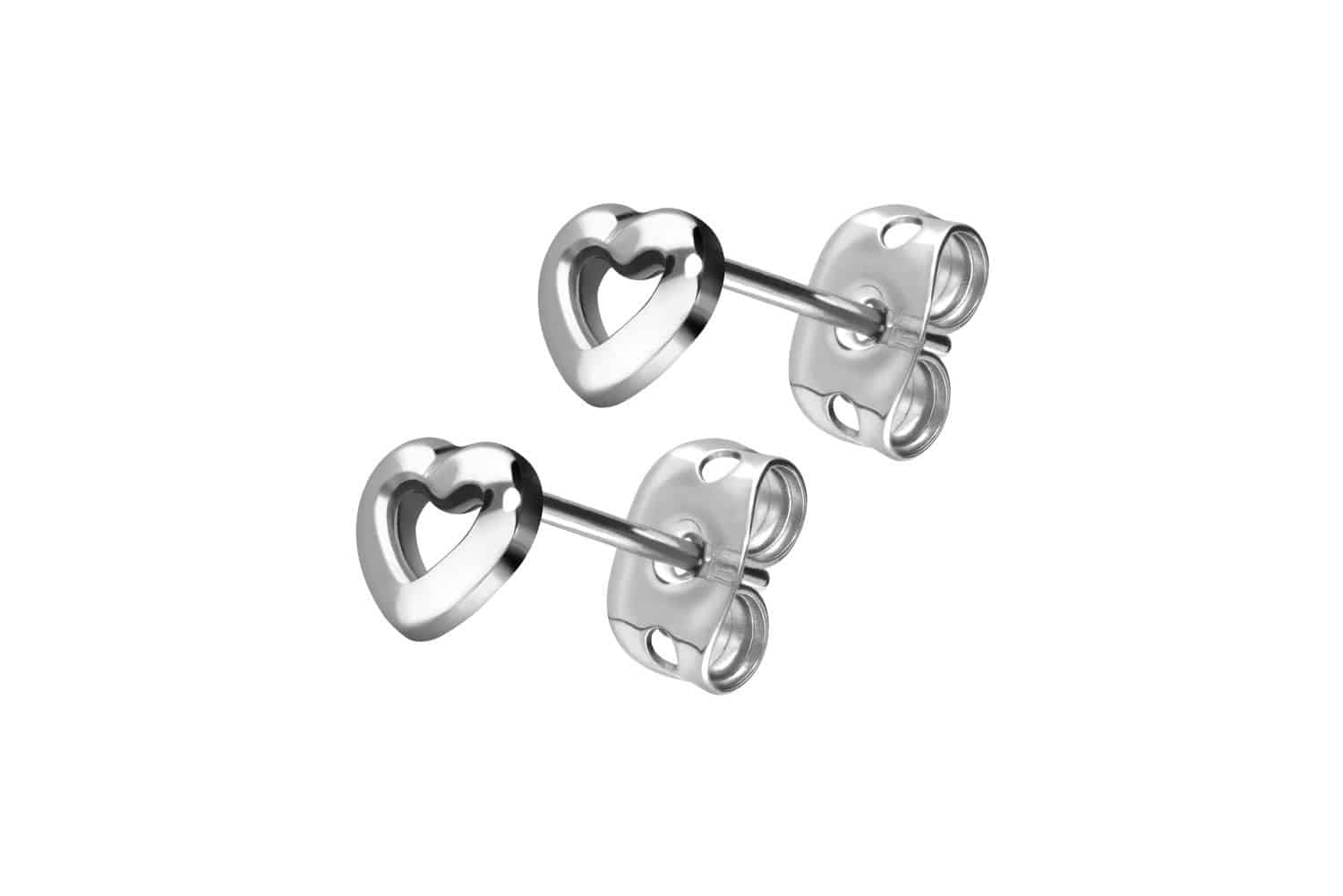 Titanium ear studs HEART